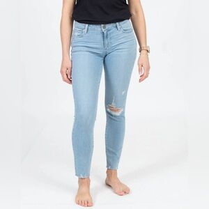 New! Paige Verdugo Ankle Distressed Jeans Ricki Destructed Pale Blue Size 31